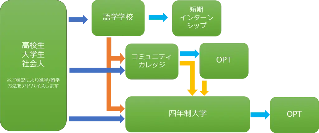 アメリカ進学の流れ